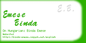 emese binda business card